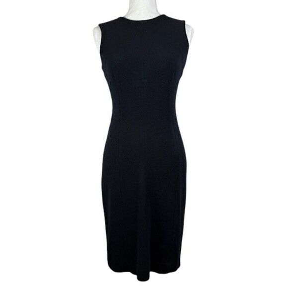MM LaFleur The Katie Dress Sleeveless Tailored Sheath Back Zip Black Size 0 - Picture 2 of 11